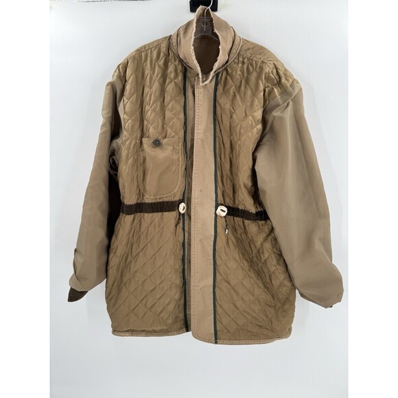 Vintage ORVIS Tan Field Barn Work Coat Jacket Men’s Quilted Interior See Descrip - Picture 6 of 15